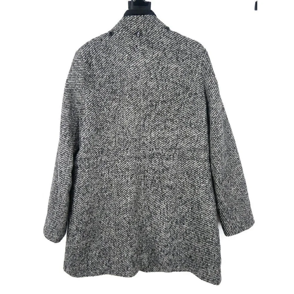 NWOT Laundry By Design Black‎ and White Tweed Overcoat XL